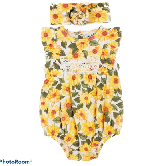 Nicole Miller Other - Nicole Miller Sunflower Sunsuit w/  Head Band Knot